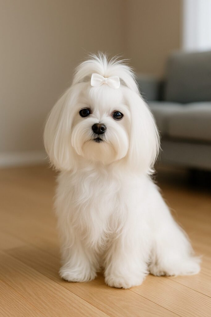 Maltese köpek ırkı, uzun beyaz tüyleri ve sevecen, dost canlısı yapısıyla tanınan küçük ırk.
