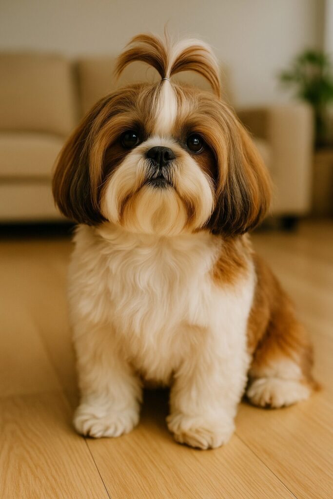 Shih Tzu köpek ırkı, uzun ve düz tüyleri, dost canlısı ve sakin yapısıyla tanınan küçük ırk köpek.